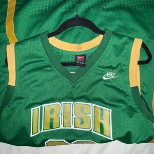 Nike Green and Gold Irish Basketball Jersey